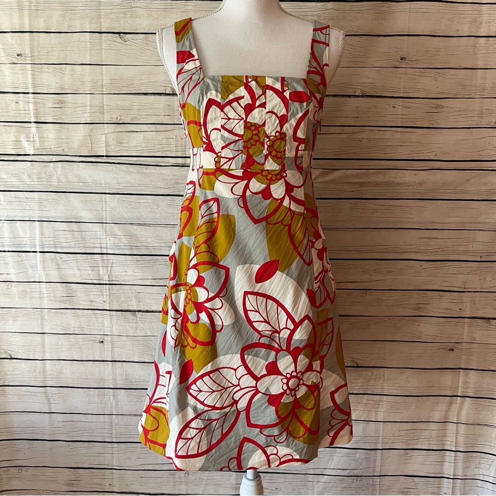 Anthropologie Maeve 70’s Vibrant Floral Midi Dress Size 4
